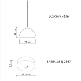 Sikrea Glaskronleuchter LUXOR V 4509 + 2567 E27 LED