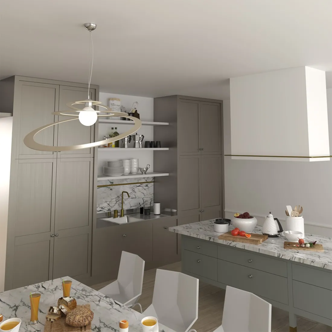 Lampadario moderno metallo Top Light BUNGEE 1197 S70