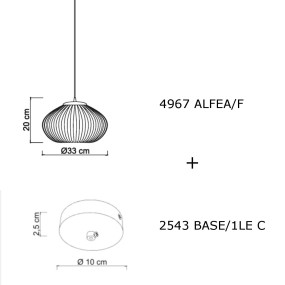 Lampadario moderno vetro Sikrea ALFEA F 4967 + 2543 E27 LED