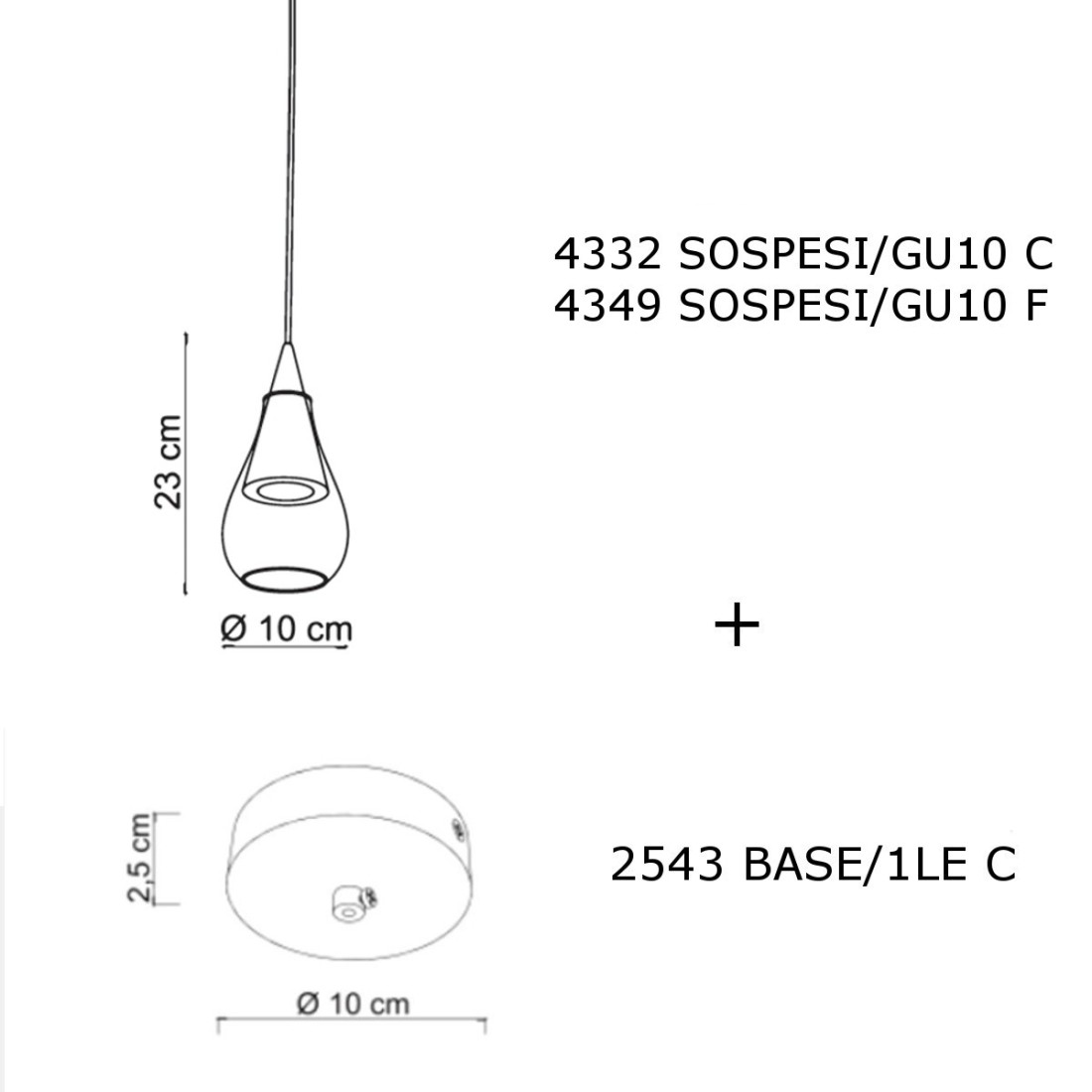 Lampadario moderno vetro Sikrea SOSPESI 4332 4349 2543 GU10 LED