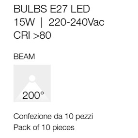 Lampadina a goccia led luce freddissima 15W attacco grande E27