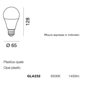 Lampadina a goccia led luce freddissima 15W attacco grande E27