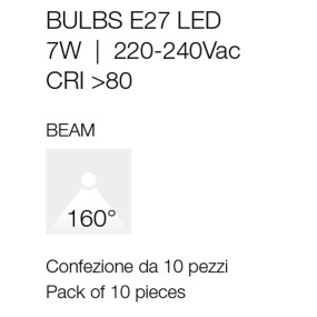 Confezione 10 Lampadine Gea Led GLA240 7W LED E27