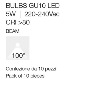 Confezione 10 Lampadine Gea Led GLA242 N 5W GU10 100°