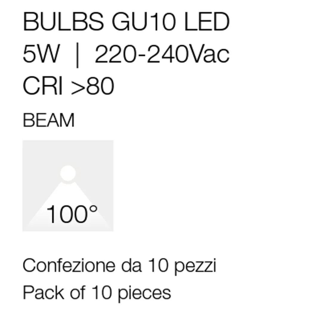 Pack de 10 bombillas Gea Led GLA242 N 5W GU10 100°