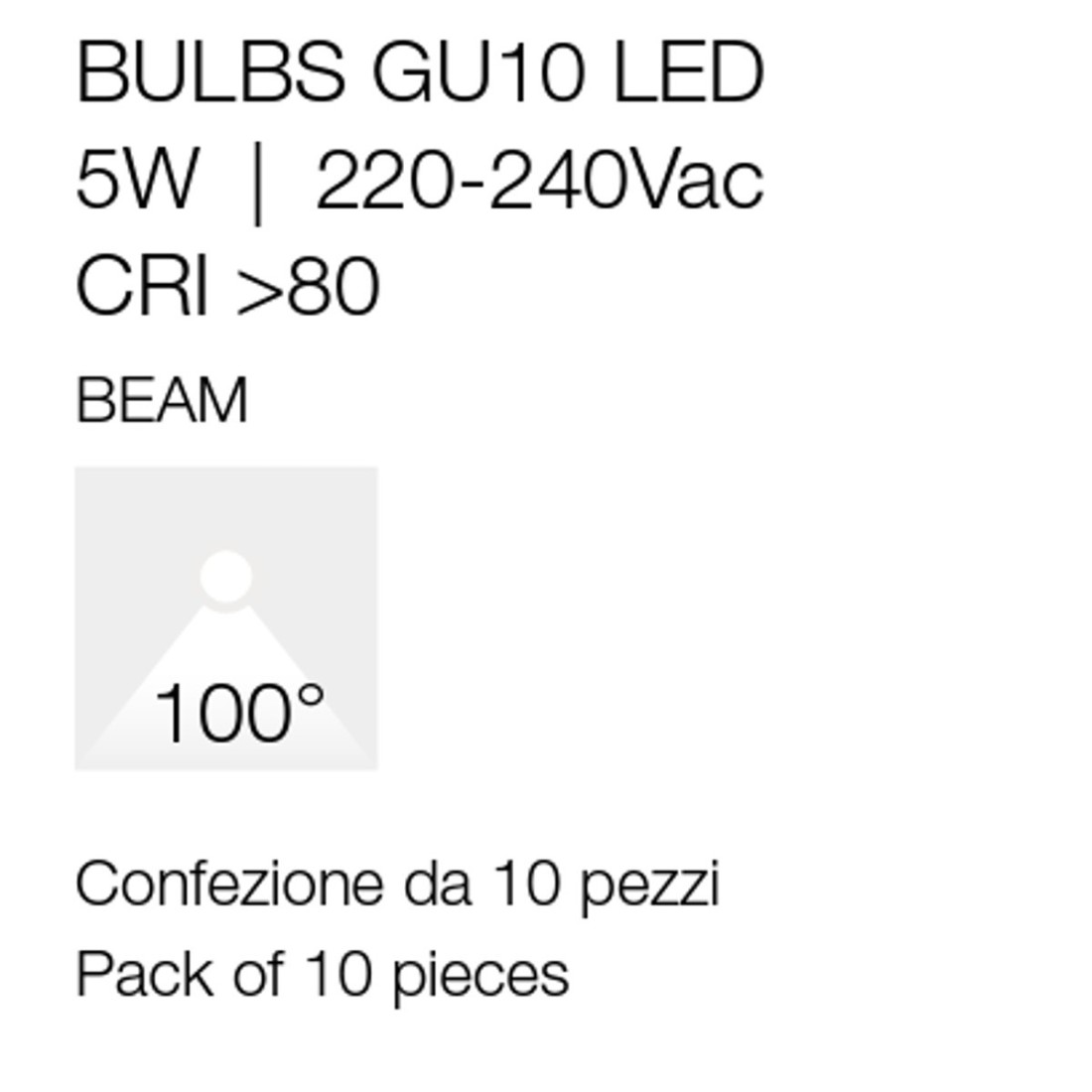 Packung mit 10 Glühbirnen Gea Led GLA242 N 5W GU10 100°