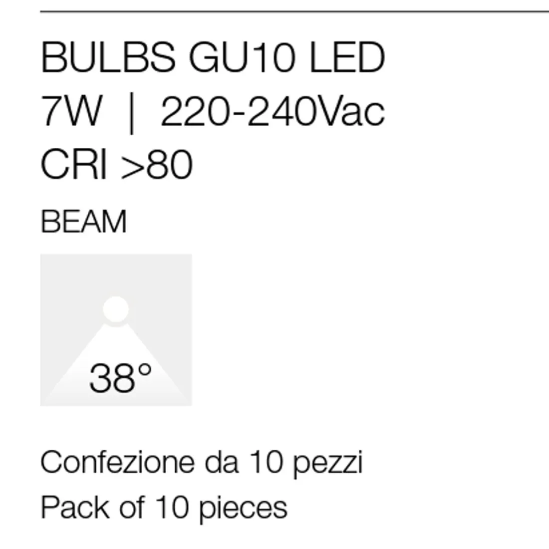 Pack de 10 Ampoules Gea Led GLA243 N 7W LED GU10