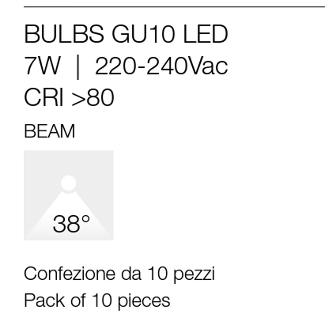 Pack de 10 bombillas Gea Led GLA243 N 7W LED GU10