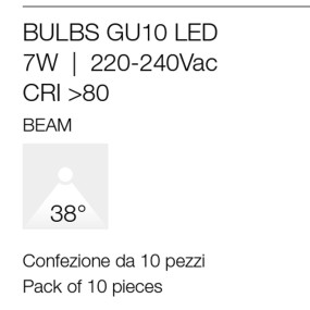 Pack de 10 bombillas Gea Led GLA243 C 7W LED GU10 38°