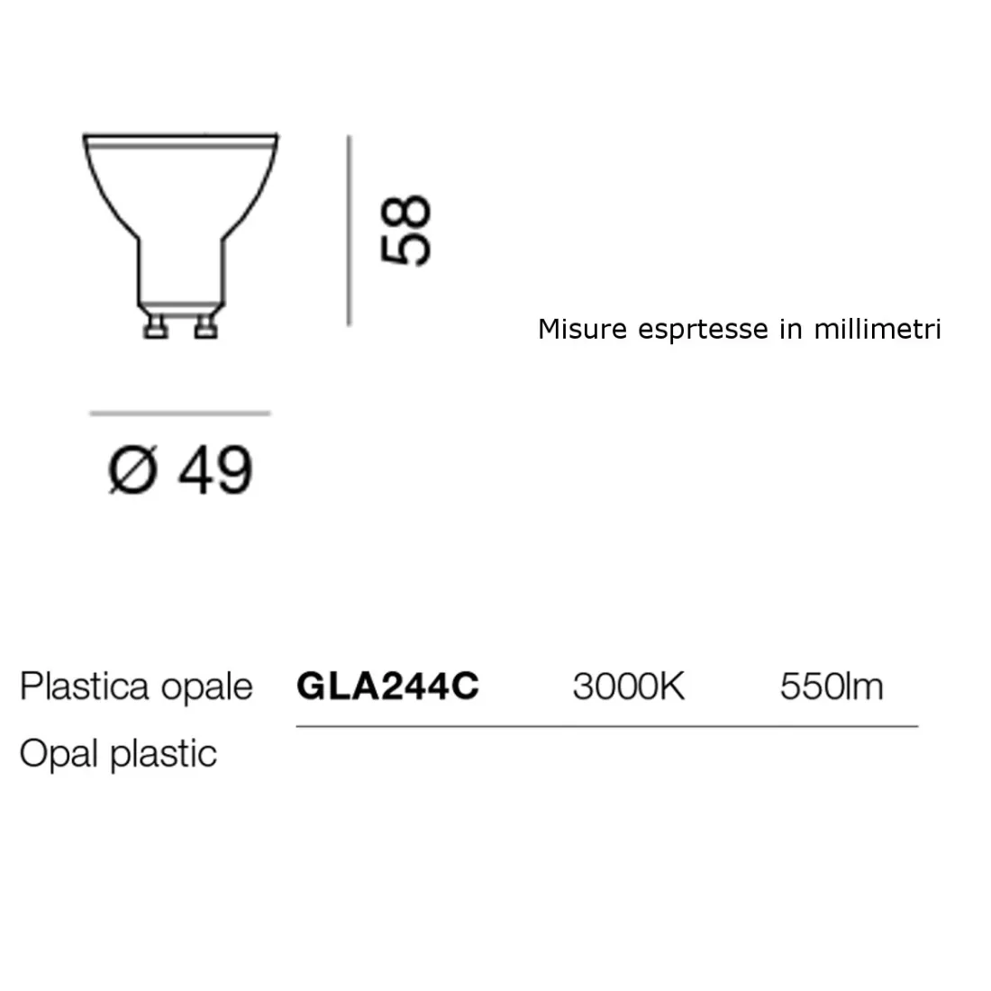 Confezione 10 Lampadine Gea Led GLA244 C 7W GU10 LED