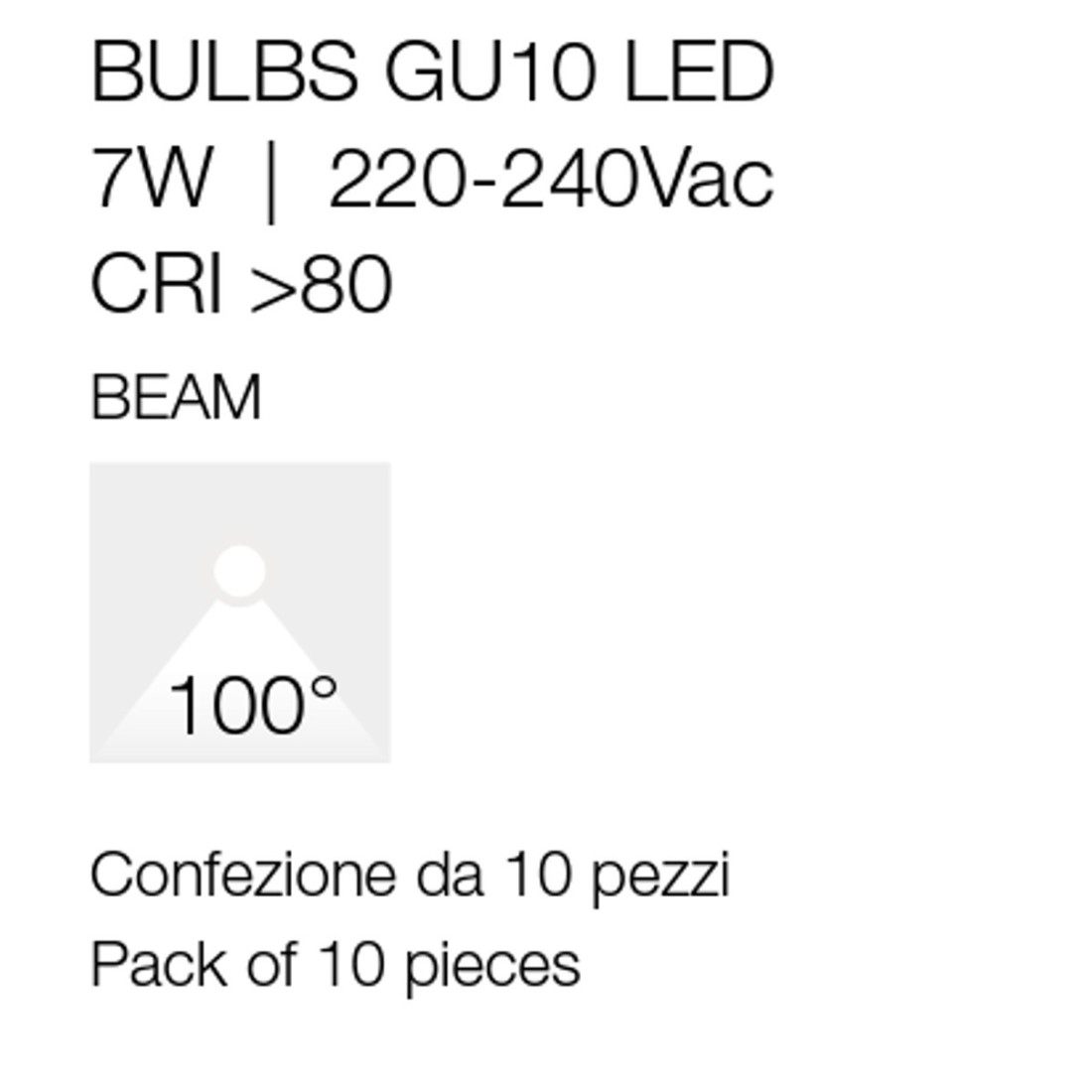 Confezione 10 Lampadine Gea Led GLA244 C 7W GU10 LED