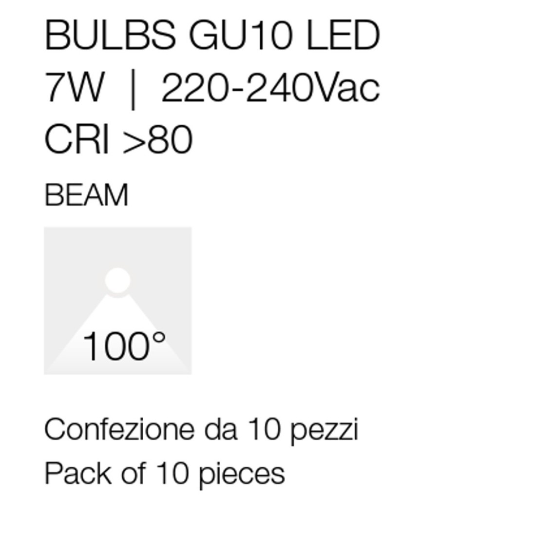 Confezione 10 Lampadine Gea Led GLA244 N 7W GU10 LED