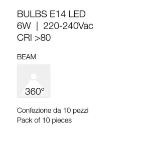 Lampadina oliva a led 6W attacco piccolo E14