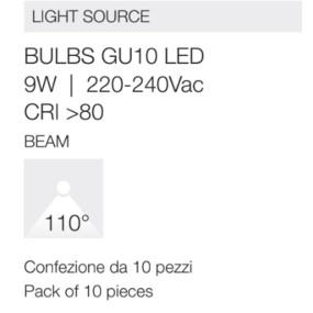 Packung mit 10 Gea Led GLA350 C GU10-Glühbirnen