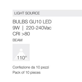 Pack 10 bombillas Gea Led GLA350 N GU10