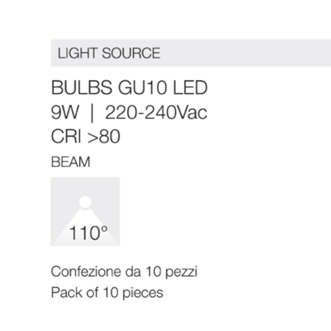 Pack 10 bombillas Gea Led GLA350 N GU10