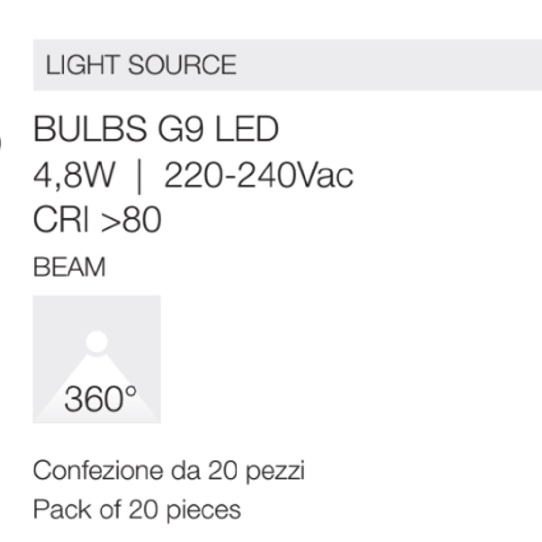 Packung mit 20 Gea Led GLA360C-Glühbirnen