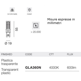 Pack de 20 ampoules Gea Led GLA360N