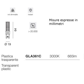 Packung mit 20 Gea Led GLA361C-Glühbirnen