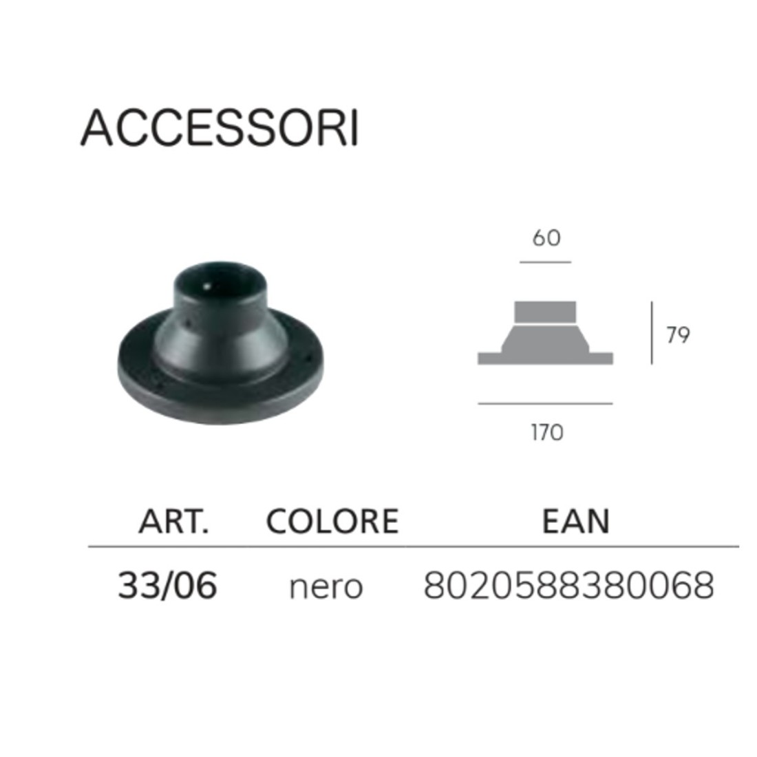 Accessorio Sovil illuminazione RESIDENCE 33 06 termoplastica nero