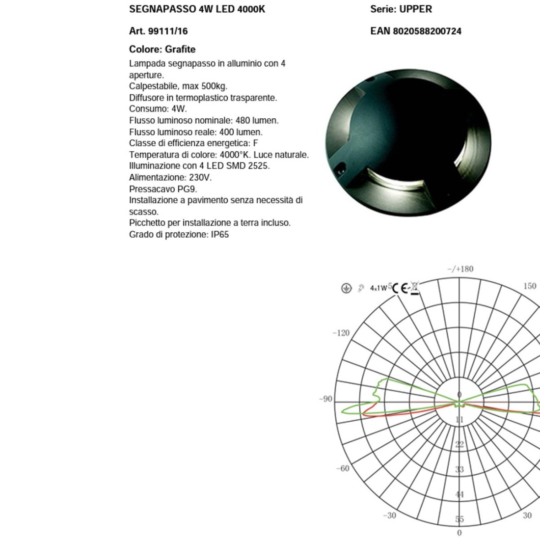 Lampada terra moderna Sovil illuminazione UPPER  99111 16 LED