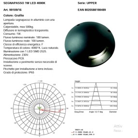 Lampada terra moderna Sovil illuminazione UPPER 99109 16 LED