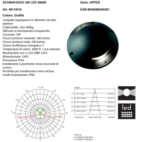 Lampada terra moderna Sovil illuminazione UPPER 99110 16 LED