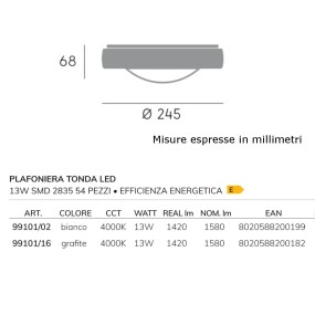 Plafoniera moderna Sovil illuminazione LOFT 99101 LED