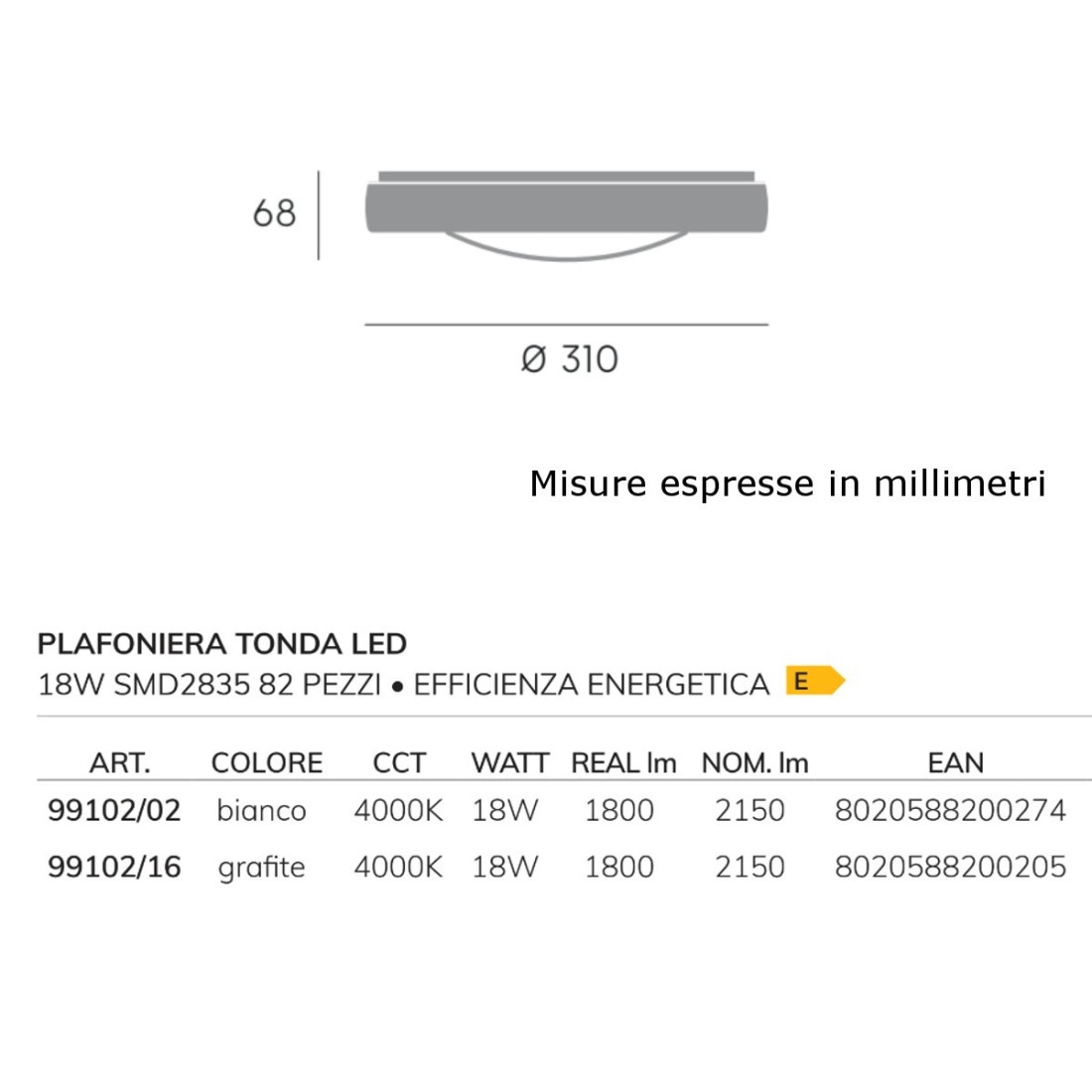 Plafoniera moderna Sovil illuminazione LOFT 99102 LED, da esterni