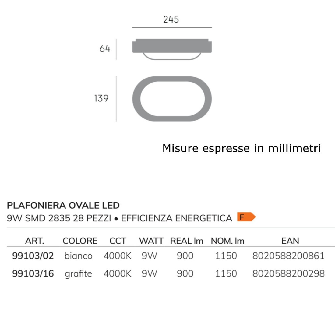 Aplique de pared moderno Sovil iluminación ORION 99103 LED