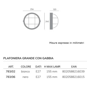 Sovil Aplique moderno Iluminación INDUSTRIAL REDONDO 783 E27 LED