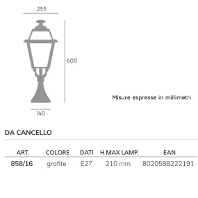 Lampadaire classique Sovil Lighting ELEGANCE 858 E27 LED