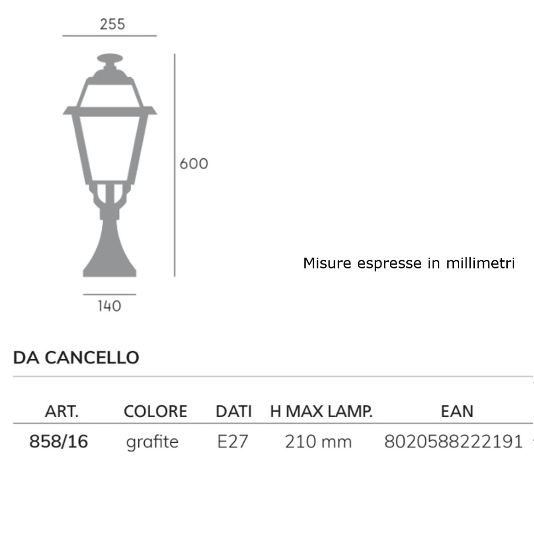 Lampada terra classica Sovil illuminazione ELEGANCE 858 E27 LED