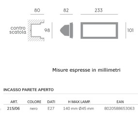 Incasso segnapasso moderno Sovil ESCAPE 215 E27 LED