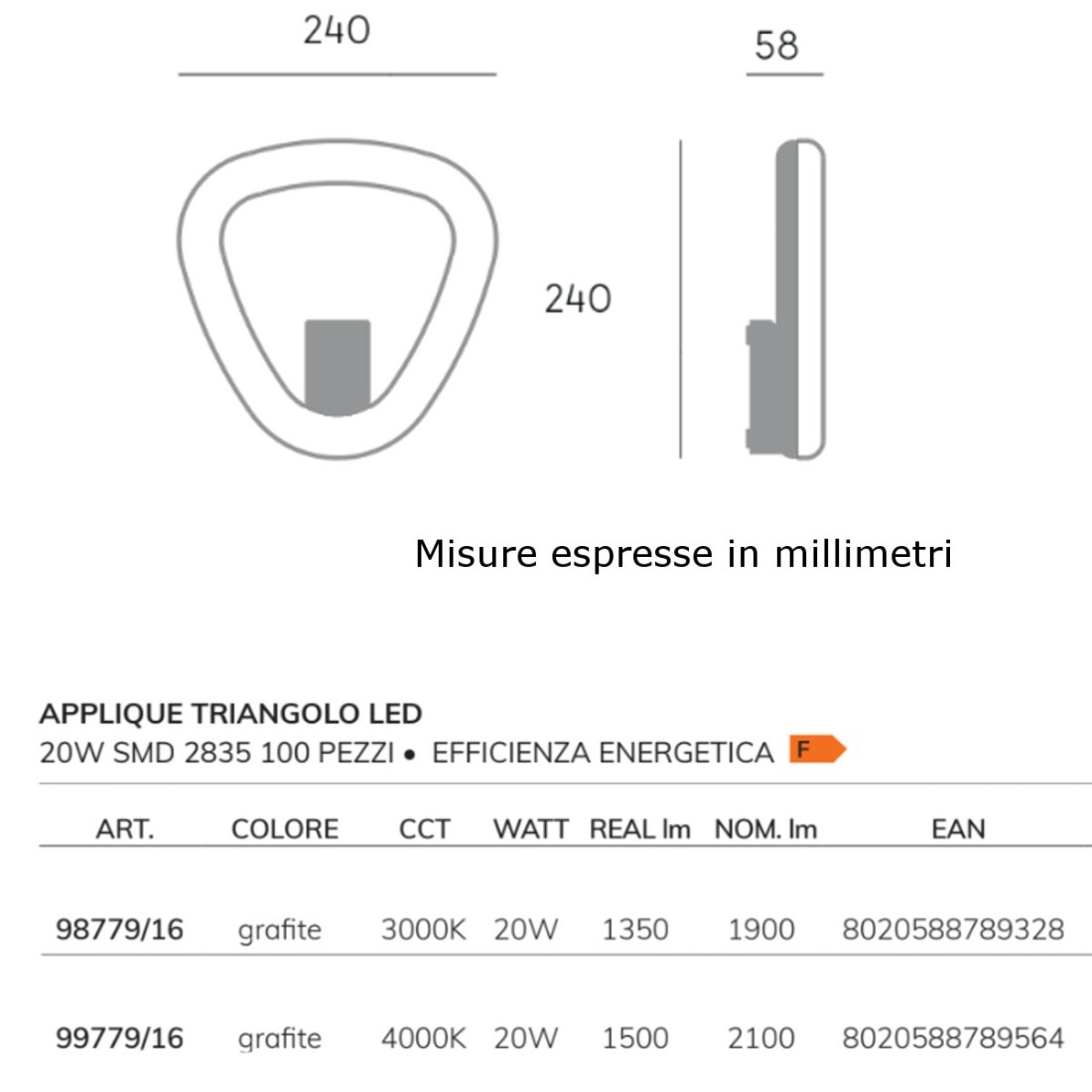 Sovil DAPHNE 98779 99779 LED moderne Wandleuchte IP65