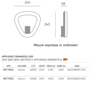 Applique esterno Sovil DAPHNE 99779 98779 LED IP65