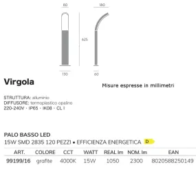 Sovil VIRGOLA 99199 Farol exterior moderno 16 LED