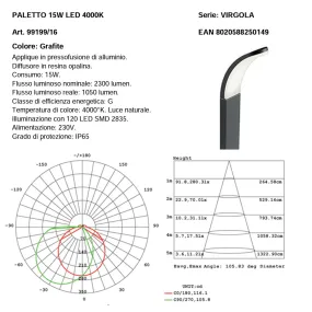 Lampioncino esterno moderno Sovil VIRGOLA 99199 16 LED