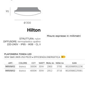Sovil HILTON 98509 99509 Plafón LED moderno para exterior