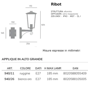 Aplique clásico Livos RIBOT...