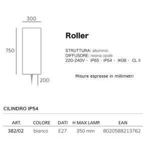 Lampadaire moderne Livos ROLLER 382 02 E27 LED