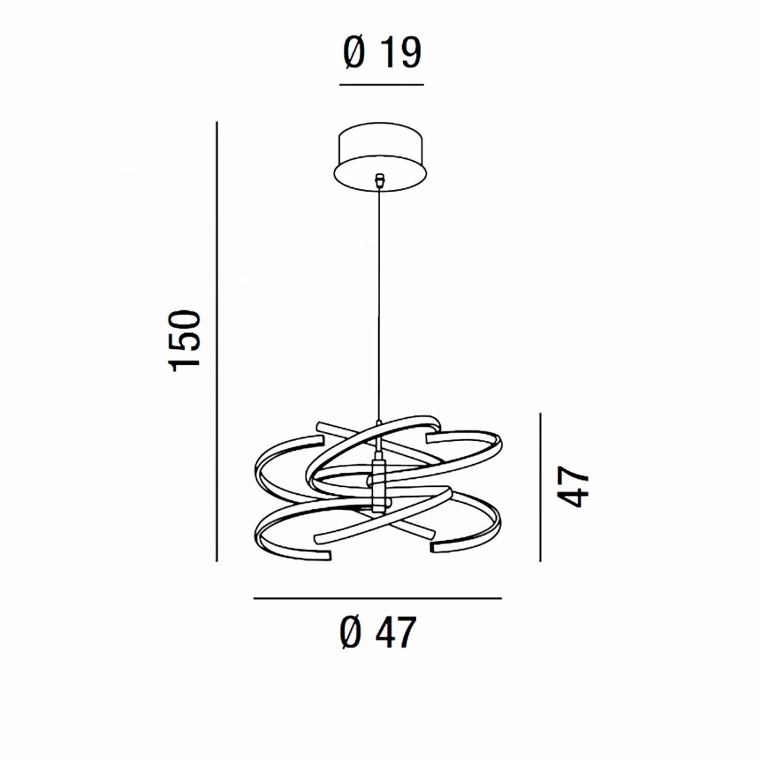 Lámpara de araña moderna LED Perenz NEST 6396 B CTD