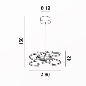 Moderner Perenz NEST 6397 B LC 3000 ° K LED Indoor Kronleuchter