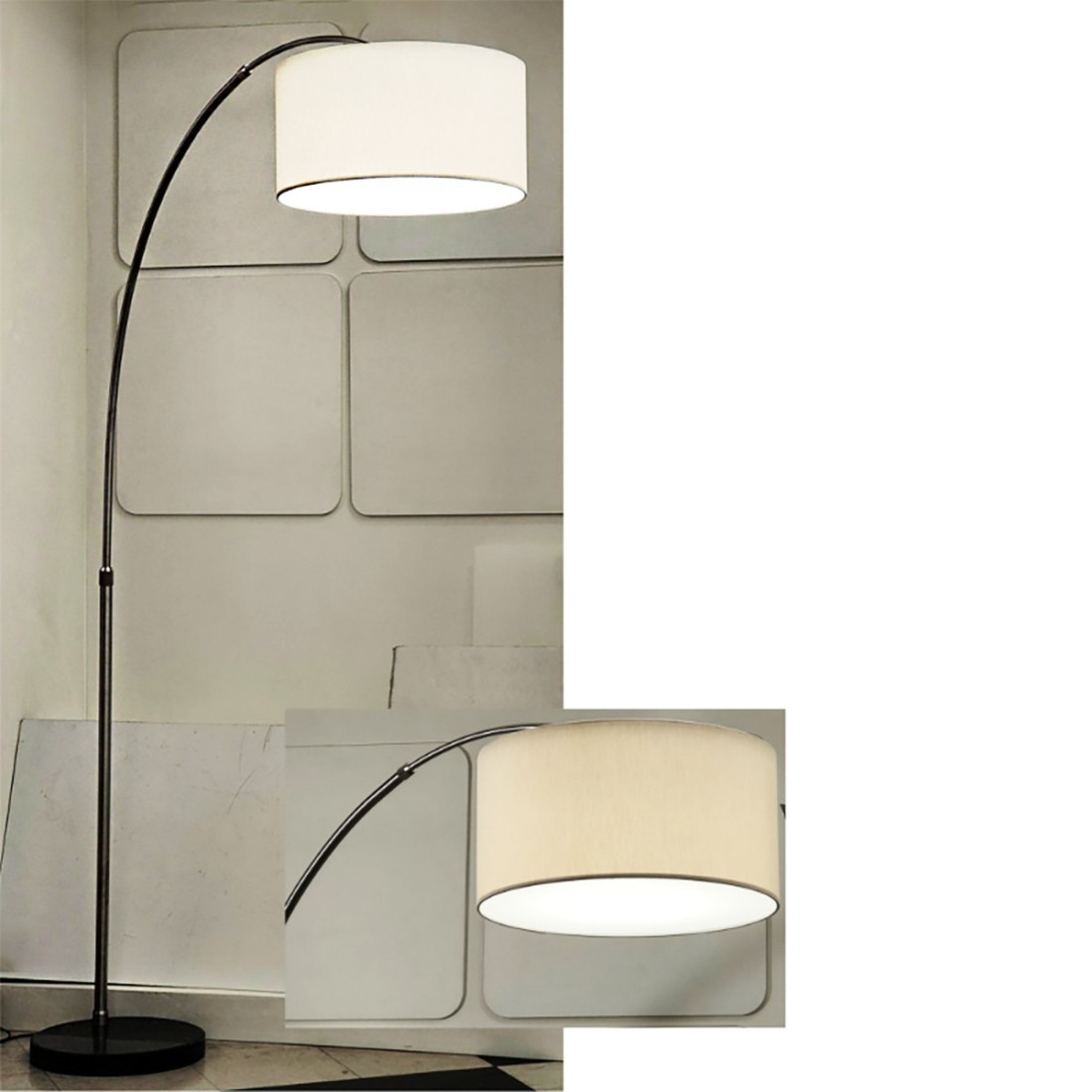 Lampadaire en arc classique Illuminando CILINDRO BOING P 43 E27 LED