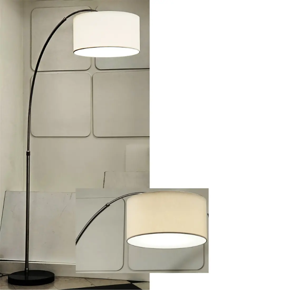 Lámpara de pie de arco clásico Illuminando CILINDRO BOING P 43 E27 LED