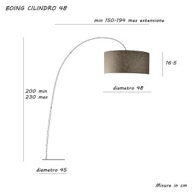 Bogen-Stehleuchte Illuminando CILINDRO BOING G 48 E27 LED