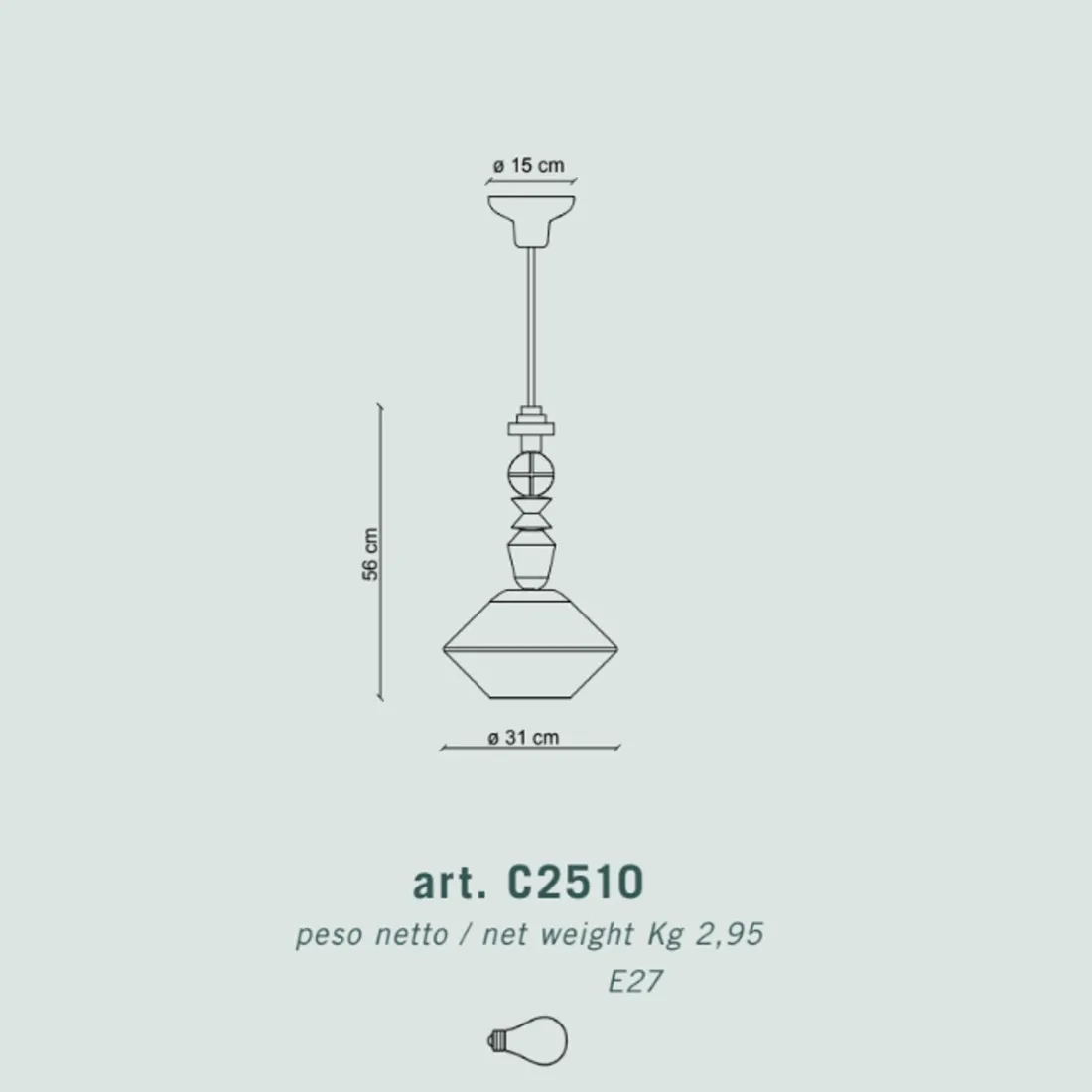 Lámpara de araña de cerámica Ferroluce Decò LARIAT C2510