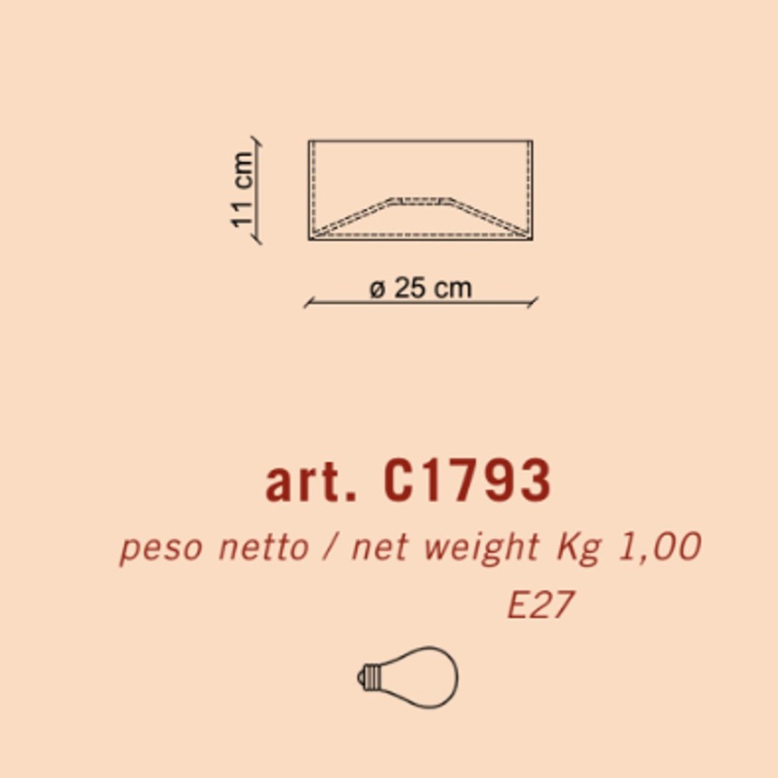 Ferroluce Decò plafón cerámico PI C1793 E27 LED