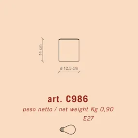 Ferroluce Decò Keramik-Deckenleuchte PI C986 MIR MIB E27 LED