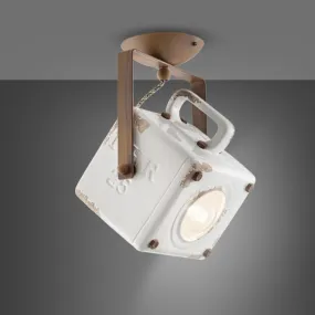 Ferroluce Retrò INDUSTRIAL C1653 VIB E27 LED-Deckenleuchte aus Keramik